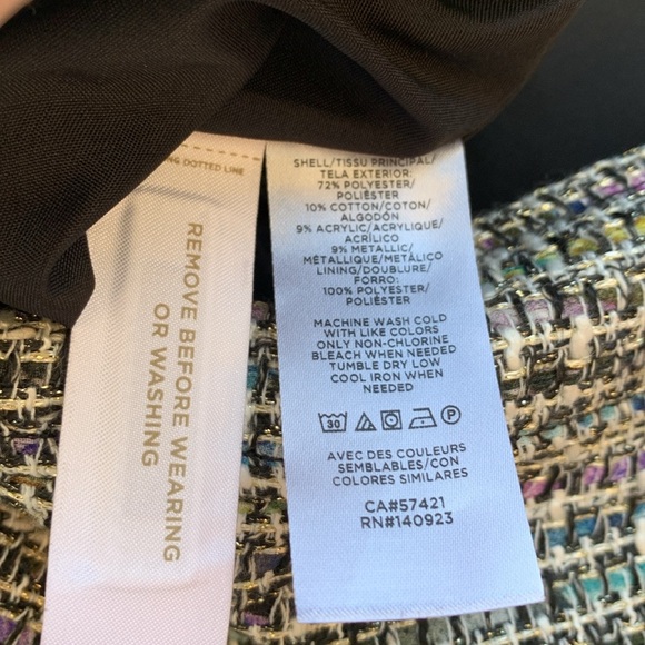 LOFT Tweed Pencil Skirt Multi Color Two Front Pockets Size 8 NWT - Picture 5 of 8